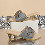 Damen Glamouröse Mules mit elegantem Schnallen-Detail R&B