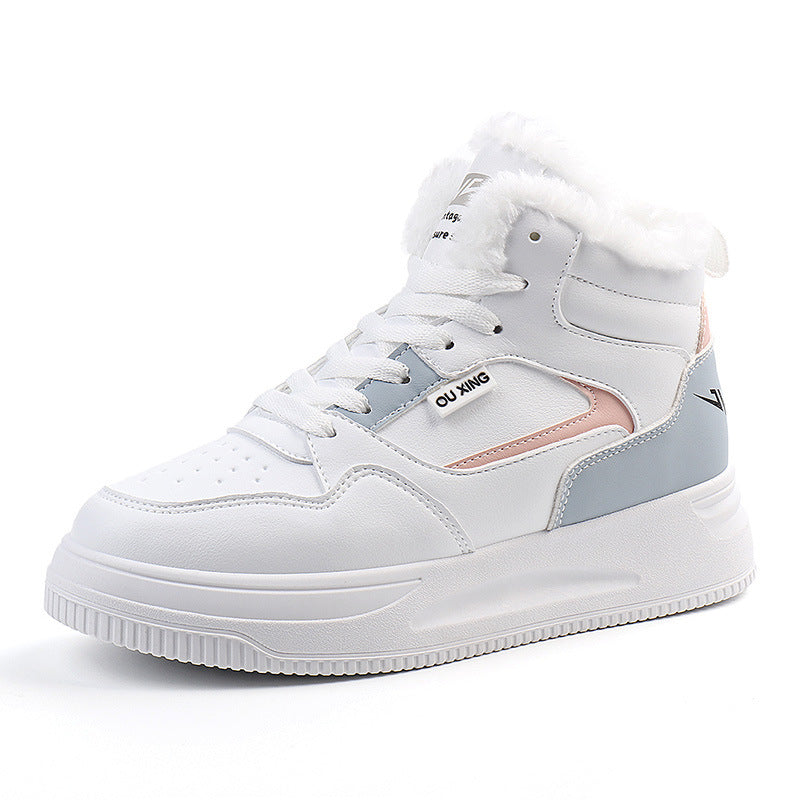 Damen warme High-Top Sneakers mit kuscheligem Innenfutter R&B