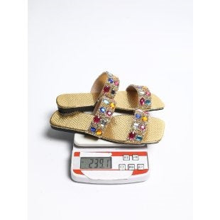Damen elegante Flip-Flops mit funkelnden Stein-Applikationen R&B