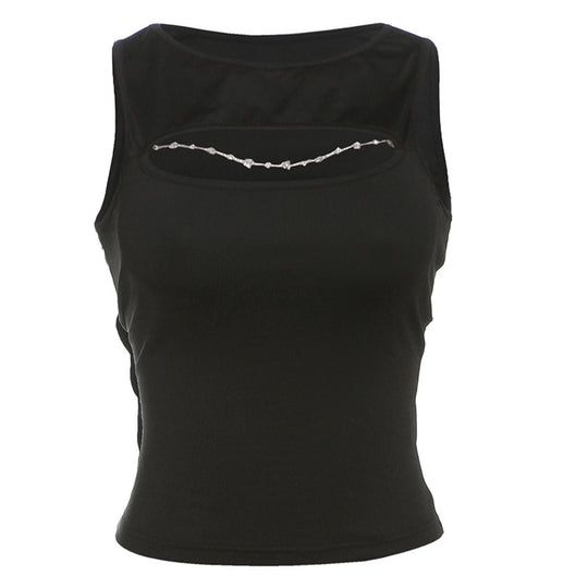 Damen Trendiges Tanktop mit dekorativem Cut-Out und modischen Details R&B