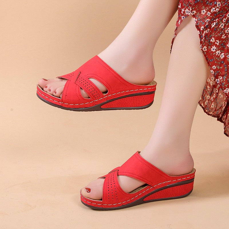 Damen Plateausandalen mit offener Zehenpartie und atmungsaktivem Design R&B