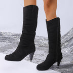 Damen elegante Overknee-Stiefel mit hohem Absatz R&B