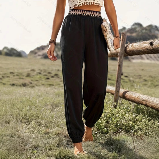 Damen Komfortable Freizeithose mit hohem Bund R&B