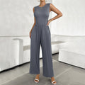 Damen Lässiger Jumpsuit mit weitem Bein und taillierter Ausarbeitung R&B