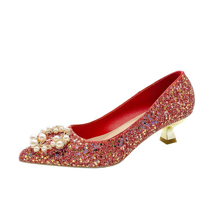 Damen Glamouröse Pumps mit Perlenschmuck R&B