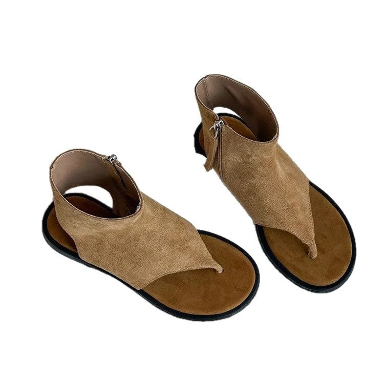 Damen modische Zehentrenner-Sandalen mit geschlossenen Fersen und seitlichem Reißverschluss R&B