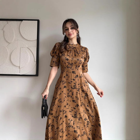 Damen Romantisches Maxikleid mit Rüschendetails und floralem Muster R&B