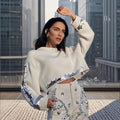 Damen modischer cropped Pullover mit Pailletten R&B