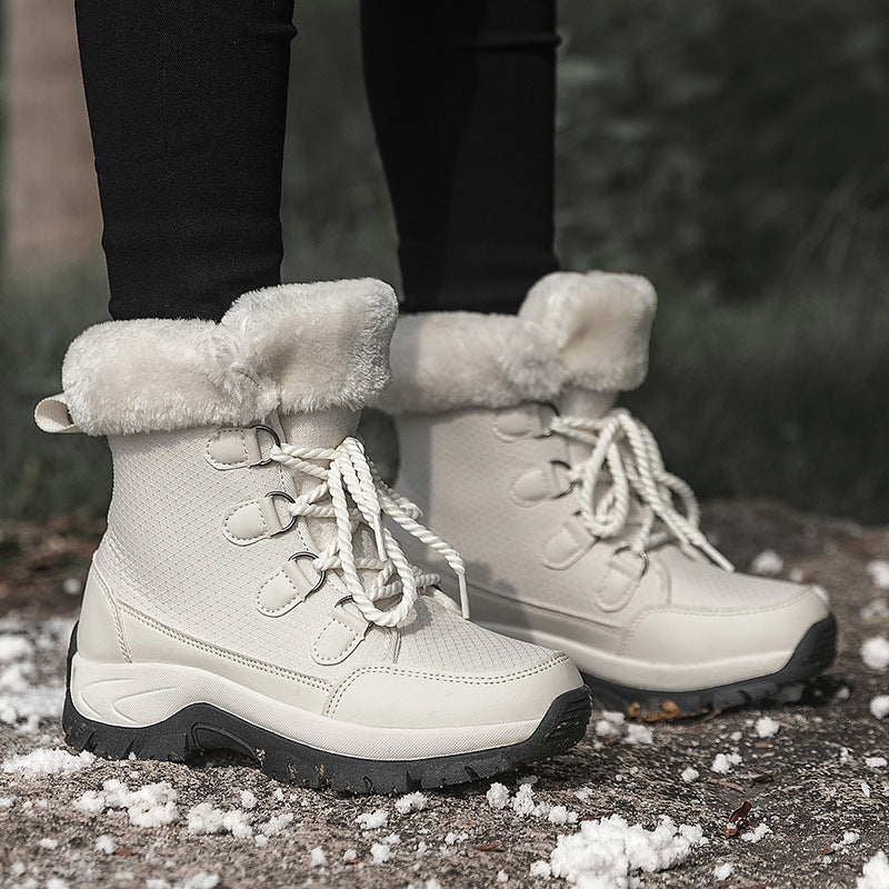 Damen Fleecegefütterte Winter-Boots mit rutschfester Sohle und hohem Knöchelschutz R&B