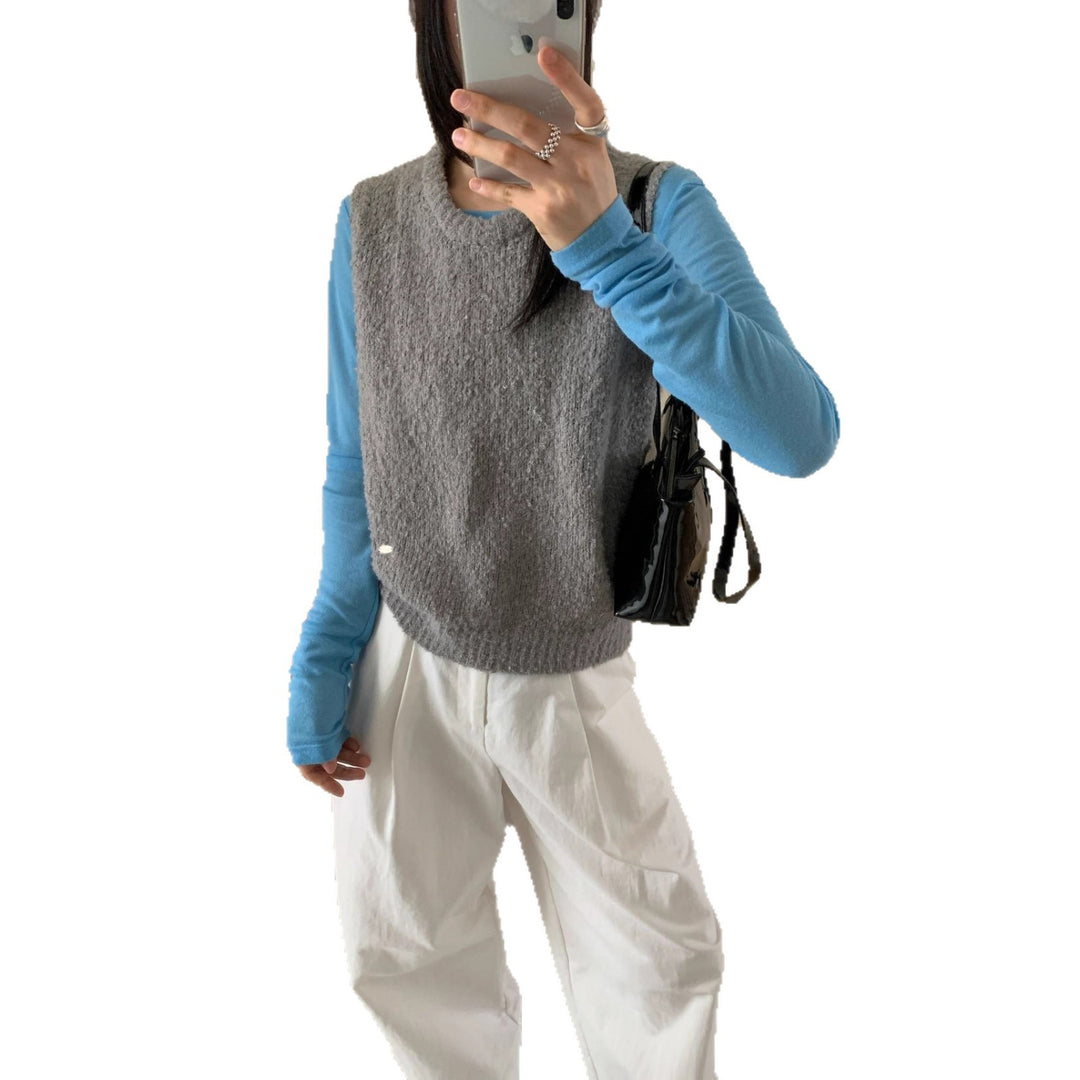Damen Strickweste mit weichem, flauschigem Material und modernem Schnitt R&B