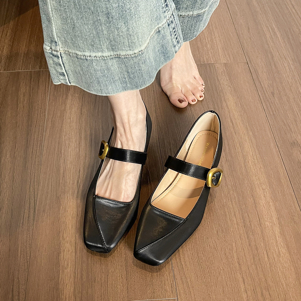 Damen Ballerinas mit elegantem Schnallenverschluss