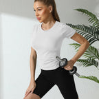 Damen Figurbetontes Komfort-T-Shirt mit Rundhalsausschnitt und atmungsaktivem Material R&B