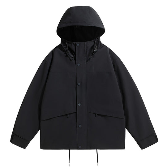 Herren technische Outdoor-Jacke mit wetterfester Kapuze und feuchtigkeitsregulierendem Material R&B