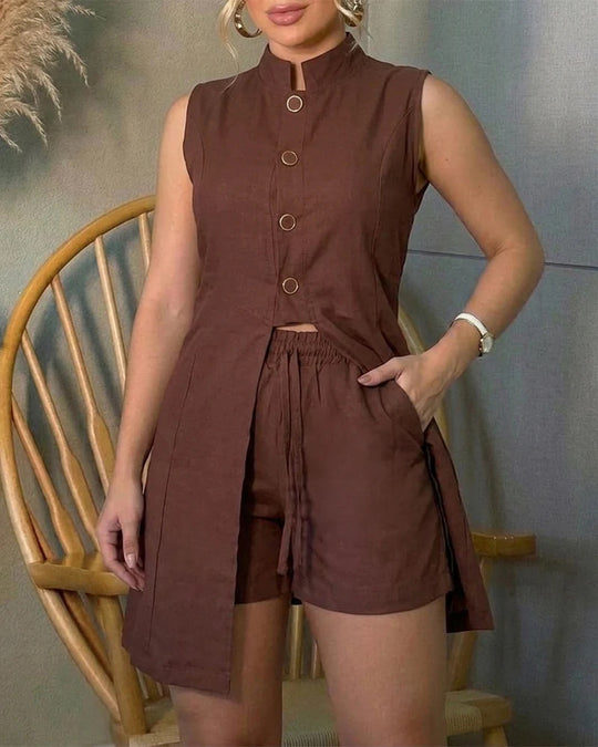 Damen lässiger Zweiteiler mit hochwertigem Material und praktischem Design R&B