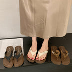 Damen Flip-Flops mit modischem Riemen und funkelndem Dekor EB