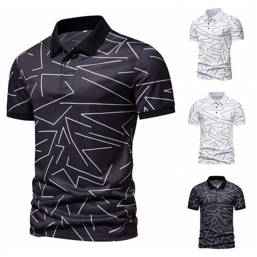 Herren Poloshirt mit modernem Grafikdesign R&B
