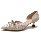 Damen elegante Pumps mit glitzernder Schleifenapplikation