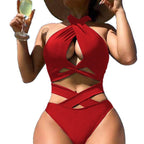 Damen Hochgeschnittener Einteiler-Badeanzug mit eleganten Cut-Outs