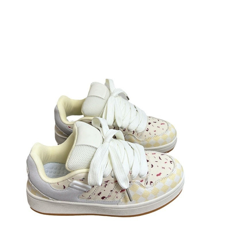 Damen Sneakers mit modischem Karomuster und bequemer Gummisohle R&B