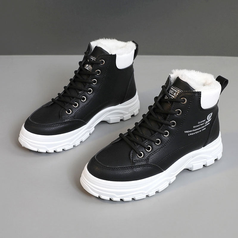 Damen Winterliche High-Top Stiefel mit warmem Fleece-Futter und rutschfester Sohle R&B