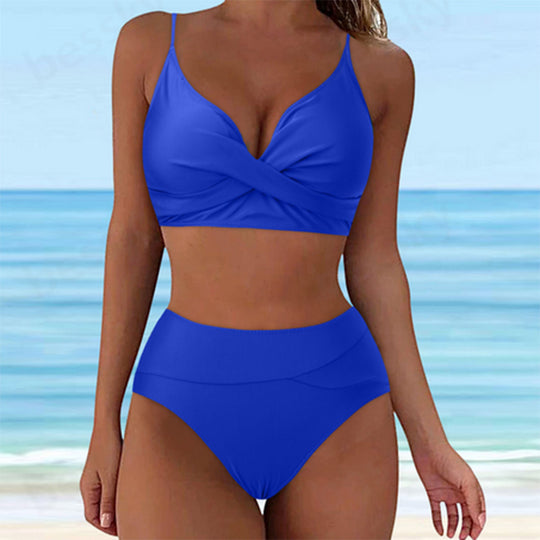 Damen Hochtailliertes Bikini-Set mit raffiniertem Twist-Oberteil R&B