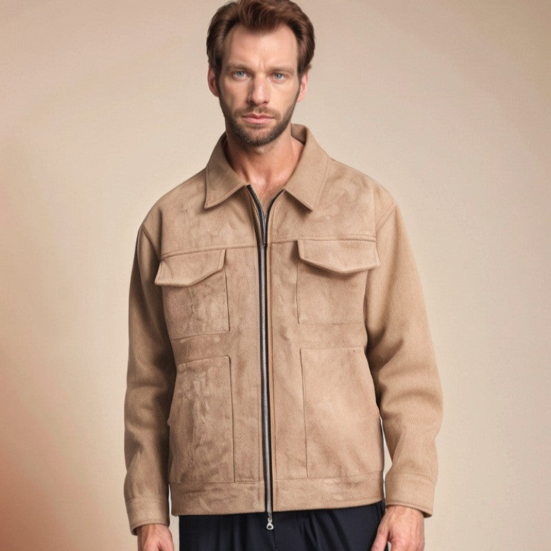 Herren lässige Suede Jacke R&B