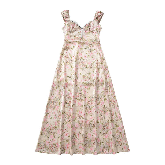 Damen Maxi-Kleid mit floralem Rüschendesign und elegantem Schnitt R&B
