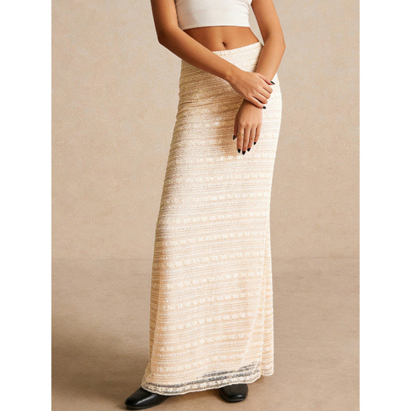 Damen Eleganter Maxirock mit strukturiertem Design und elastischem Bund R&B