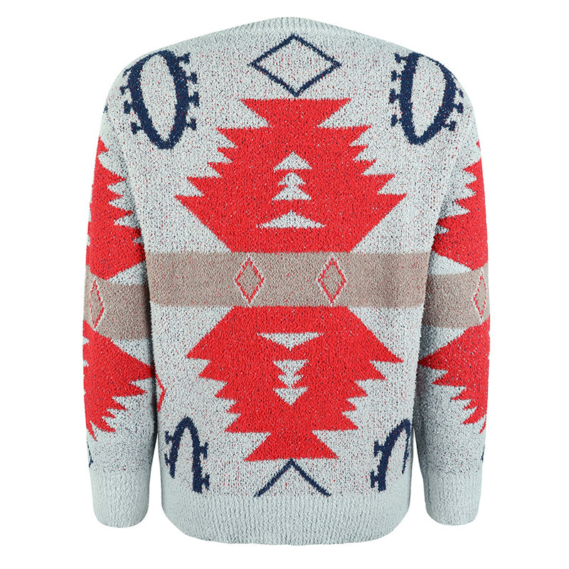 R&B | Geometrischer Strickpullover Mit Modernem Look