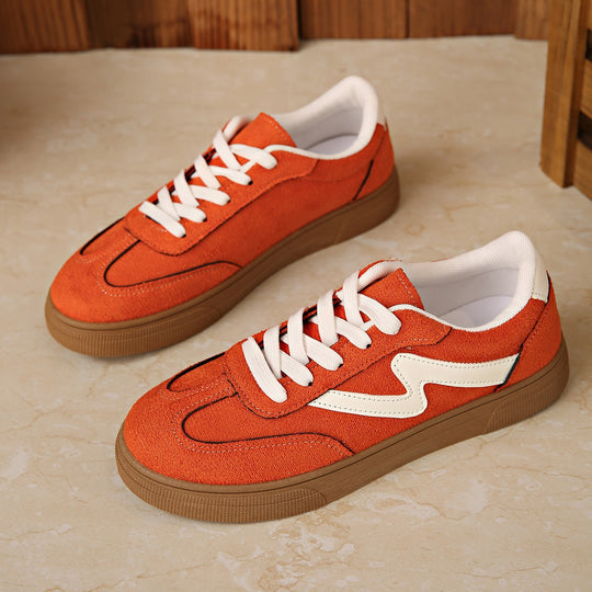 Damen Mode-Sneaker mit hochwertiger Veloursleder-Oberfläche und rutschfester Gummisohle R&B