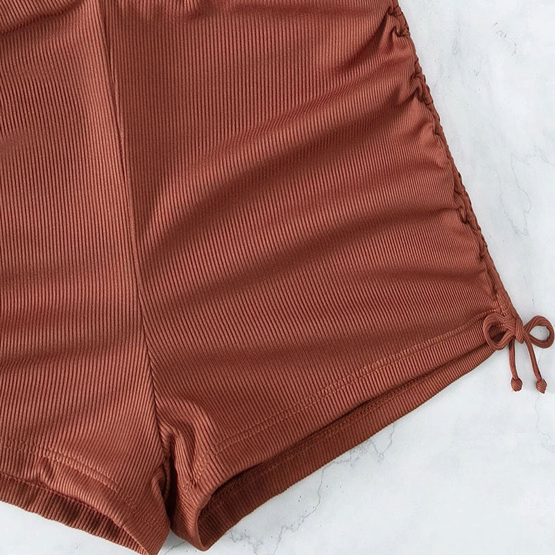 Damen Sportliches Bikini-Set mit asymmetrischem Oberteil und verspieltem Bindedesign R&B
