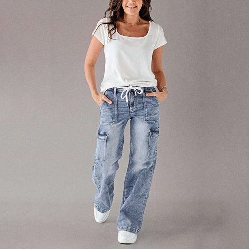 Damen Cargo-Jeans mit lässigem Schnitt und praktischen Taschen R&B