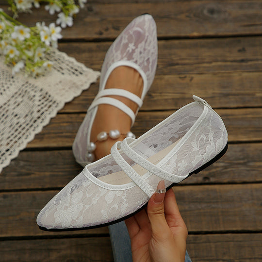 Damen Ballerinas mit elegantem Spitzen-Design R&B