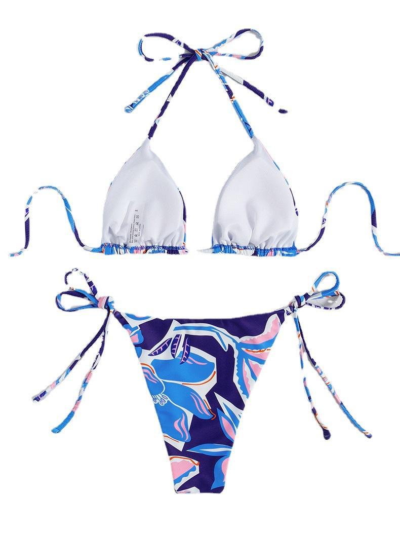 Damen Triangel-Bikini mit traumhaftem Blumendesign und raffinierten Schnürdetails R&B