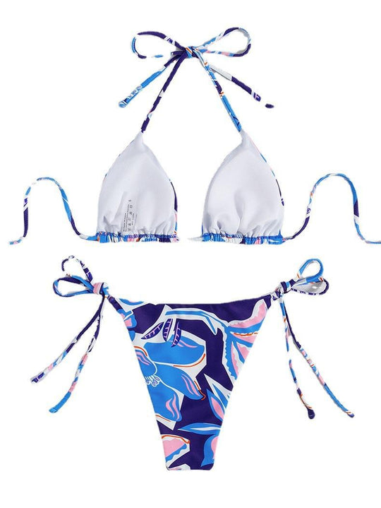 Damen Triangel-Bikini mit traumhaftem Blumendesign und raffinierten Schnürdetails R&B