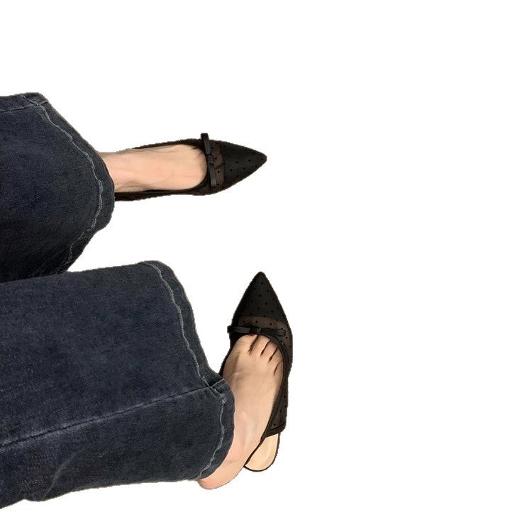Damen Slingback Pumps aus transparentem Material mit dezentem Punktedesign R&B