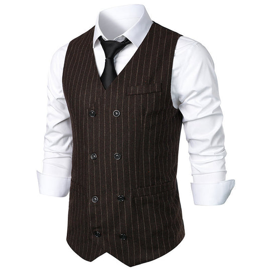 Herren elegante Anzugweste im klassischen Nadelstreifen-Design mit praktischen Taschen R&B