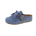 Damen Clogs mit fransigem Design und eleganter Schnalle R&B