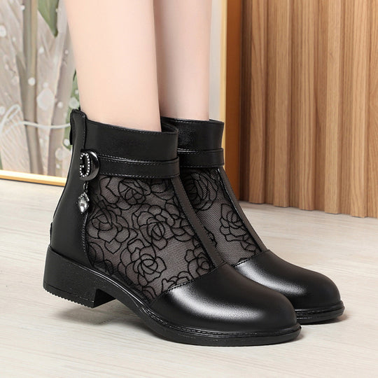 Damen Stiefeletten mit durchlässigem Netzdesign und elegantem Schmuckdetail R&B