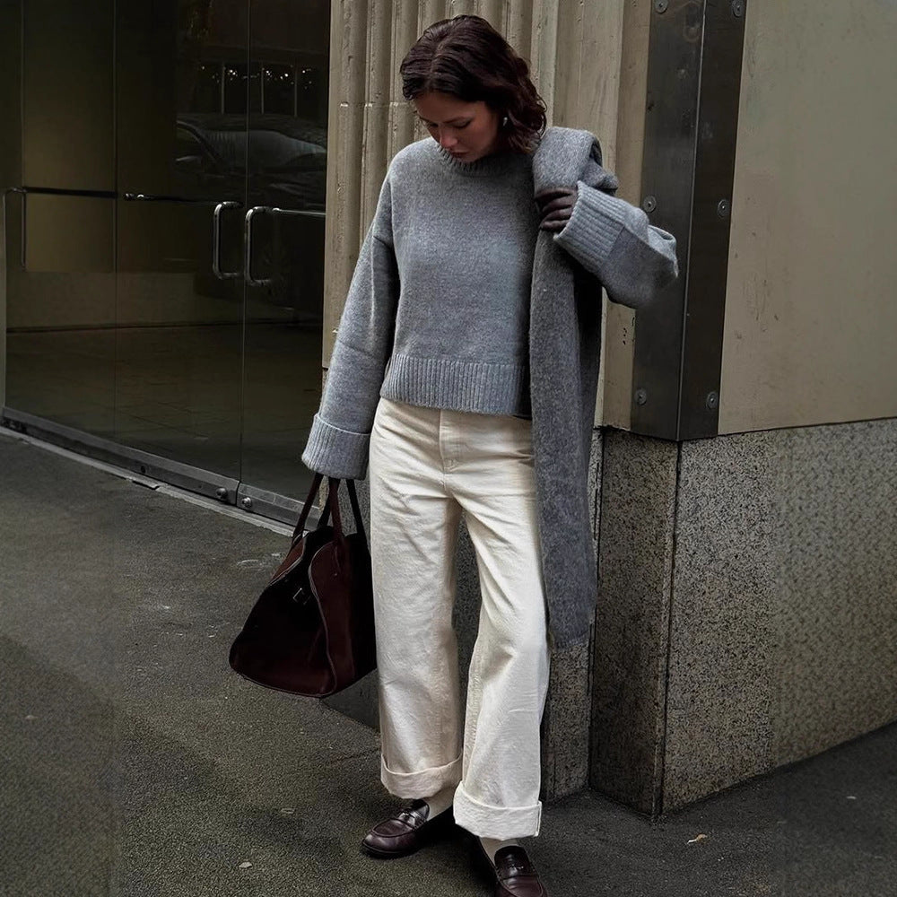 Damen gemütlicher, oversized Strickpullover R&B