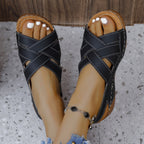 Damen Komfortable Keilabsatz-Sandalen mit geflochtenem Riemendesign R&B