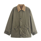 Damen Oversized Utility-Jacke mit weitem Schnitt und praktischen Taschen R&B
