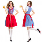 Damen Dirndlkleid mit traditionellen Karomustern und eleganter Schürze R&B