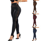 Damen Leggings mit modischem Muster und hohem Bund R&B