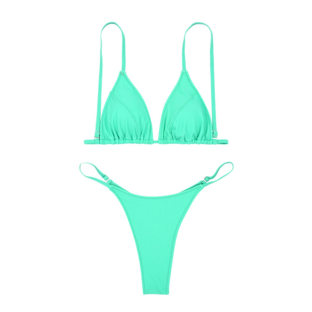 Damen Triangel-Bikini mit ultra-hohem Beinausschnitt und feiner Raffung R&B
