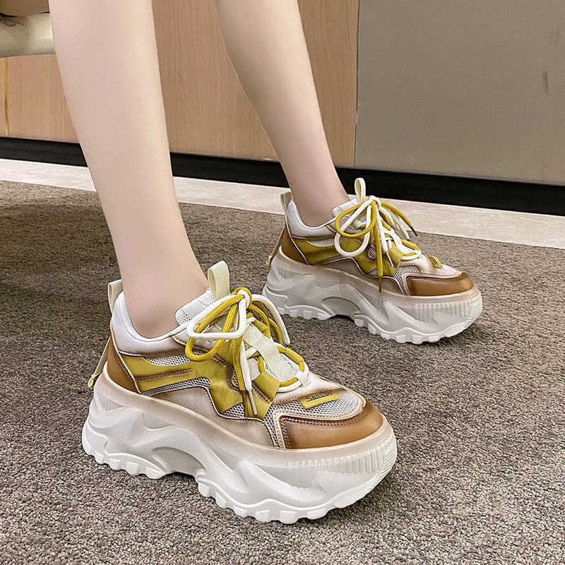 Damen Modische Chunky Sneakers mit atmungsaktiver Mesh-Oberfläche und robustem Profil