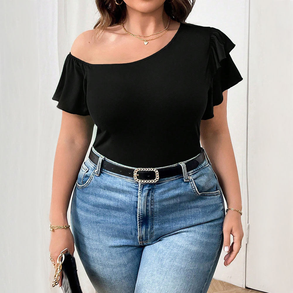 Damen Off-Shoulder Body mit Rüschendetail R&B