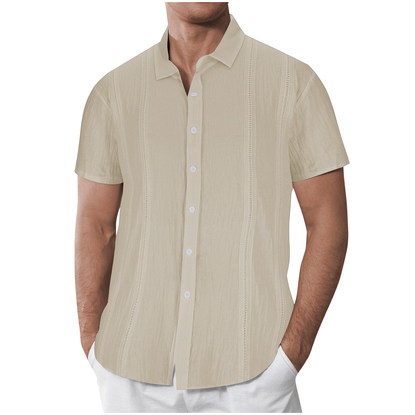 Herren Kurzarmhemd mit stilvollem Strukturdesign R&B