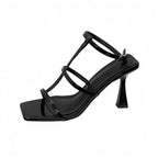 Damen elegante Sandalen mit geometrischem Design und Absatz R&B