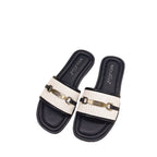 Damen Elegante und bequeme Slide-Sandalen mit modischem Riemendesign EB